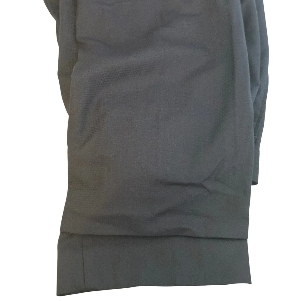 Kenneth Cole Reaction Mens Navy Blue Herringbone Dress Pants 38S W31 LR3061